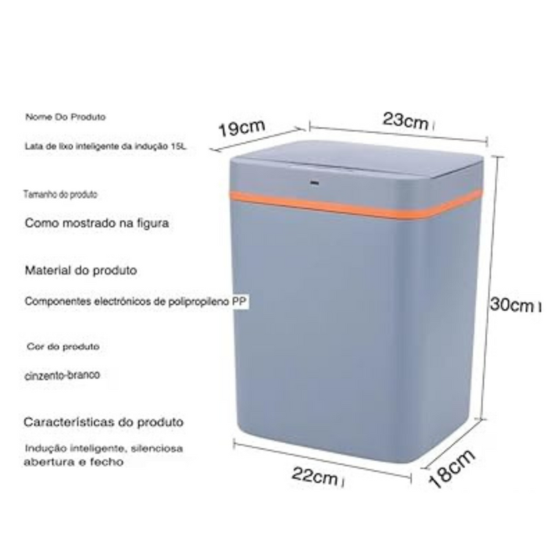 Lixeira Automática 15L Sensor de Movimento