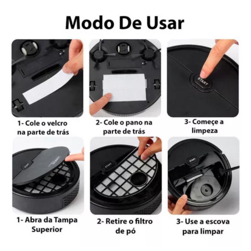 Robô Aspirador de Pó Recarregável 110v