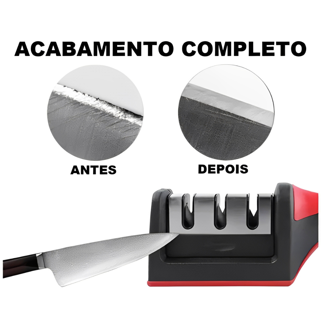 Afiador Amolador de Facas em Aço Inox Linha Profissional