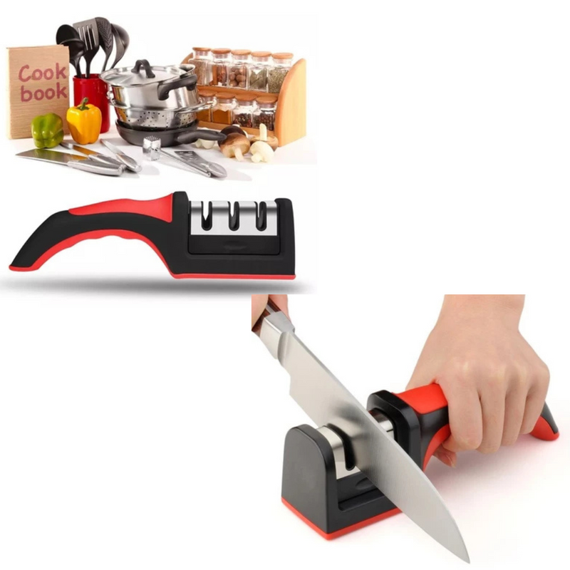Afiador Amolador de Facas em Aço Inox Linha Profissional
