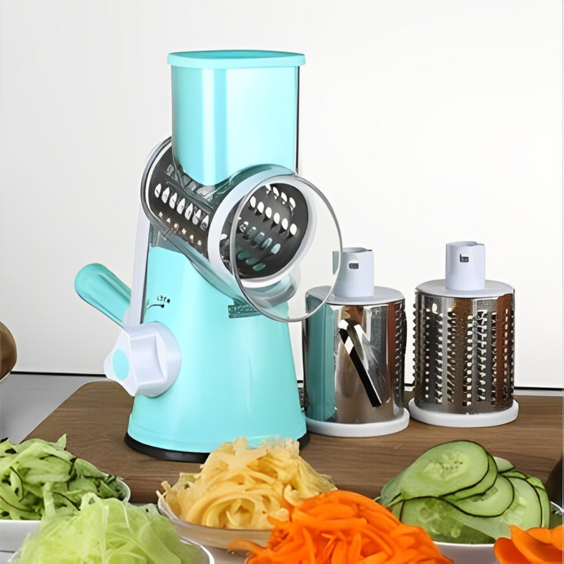 Fatiador Manual de Legumes Giratório Multiuso Inox 3 em 1
