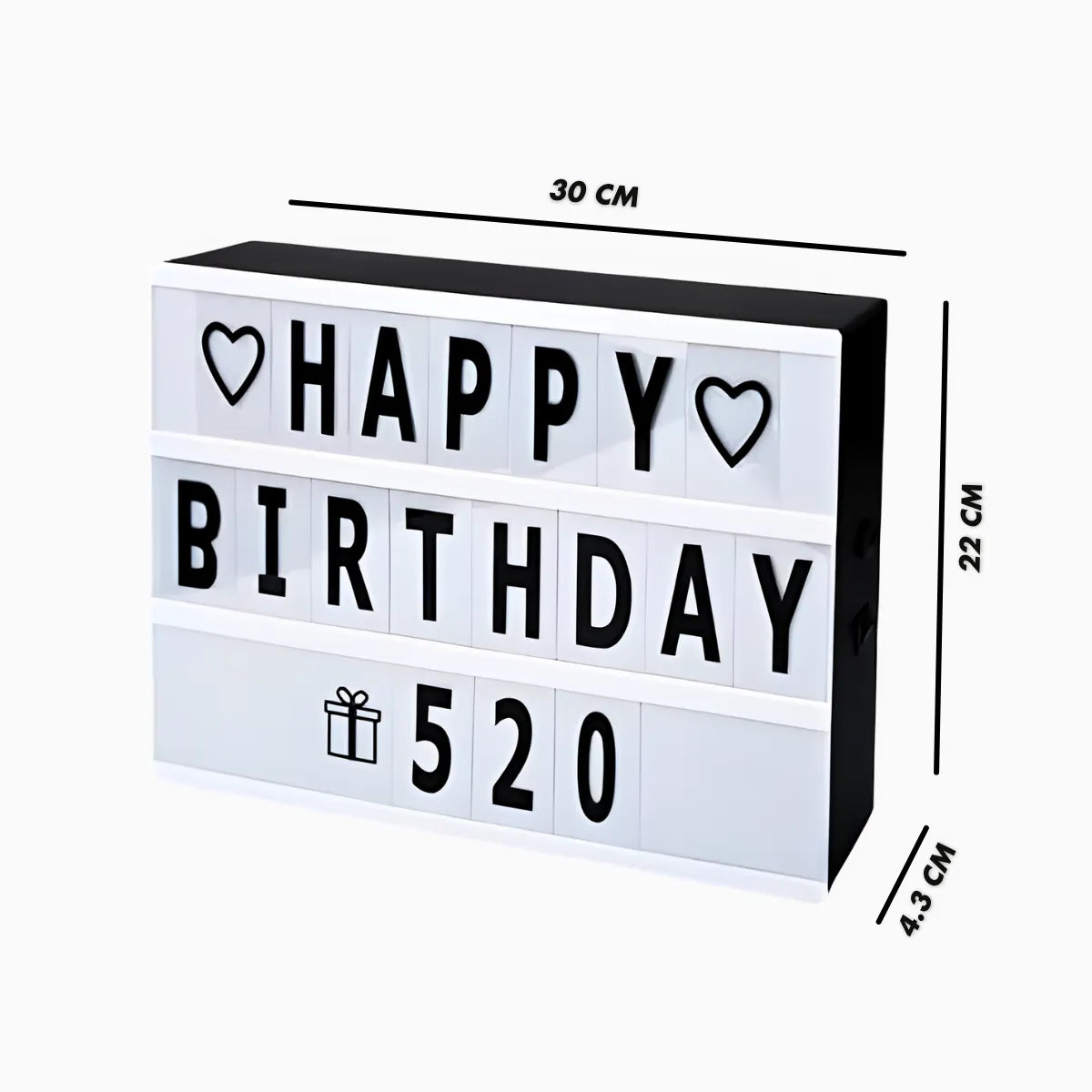 Caixa Luminária Mensagem Decorativa