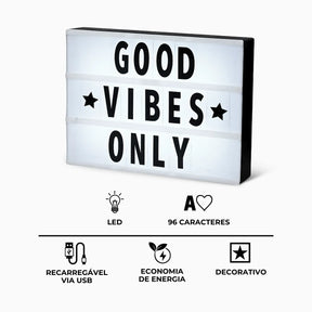 Caixa Luminária Mensagem Decorativa