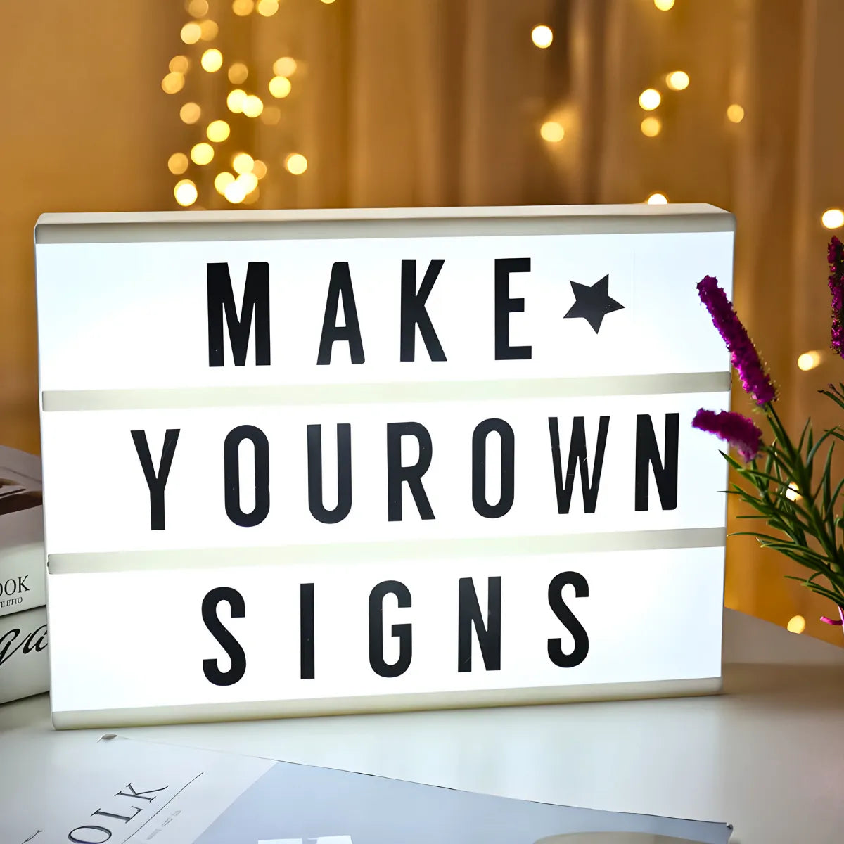 Caixa Luminária Mensagem Decorativa