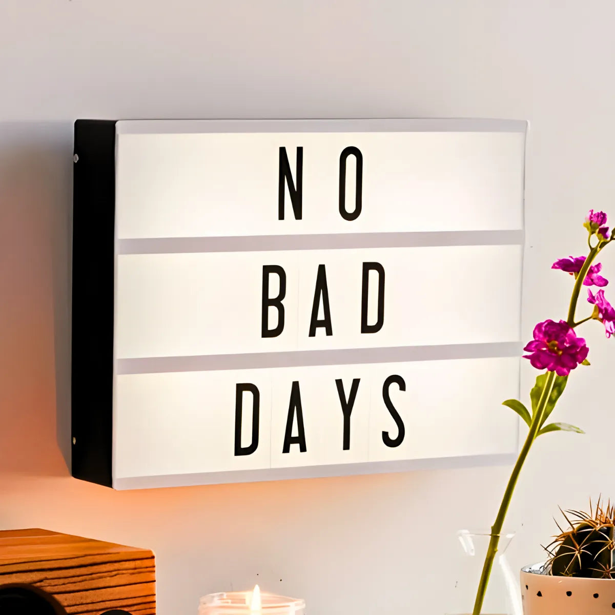 Caixa Luminária Mensagem Decorativa