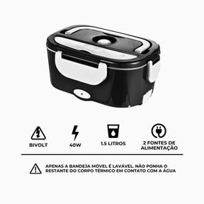 Marmita Elétrica Portátil Bivolt - PRETO