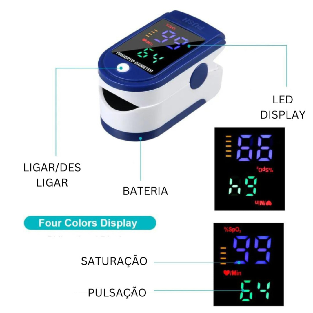 Oxímetro Digital Portátil de Pulso para Dedo