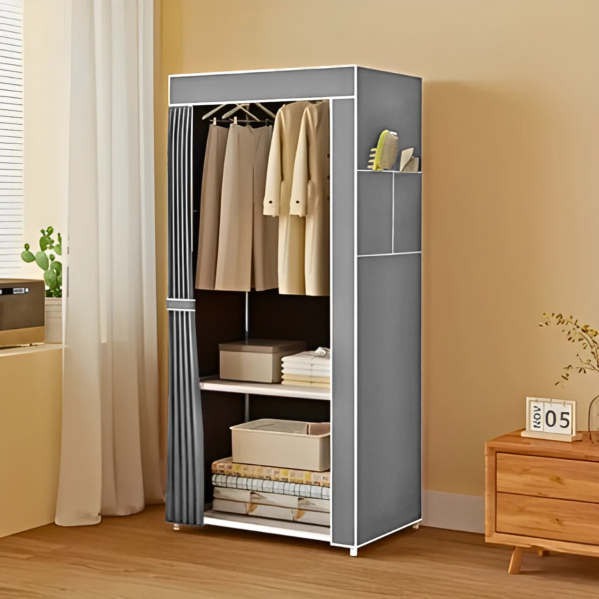 Guarda Roupa Closet Dobrável Organizador com Capa de Tecido