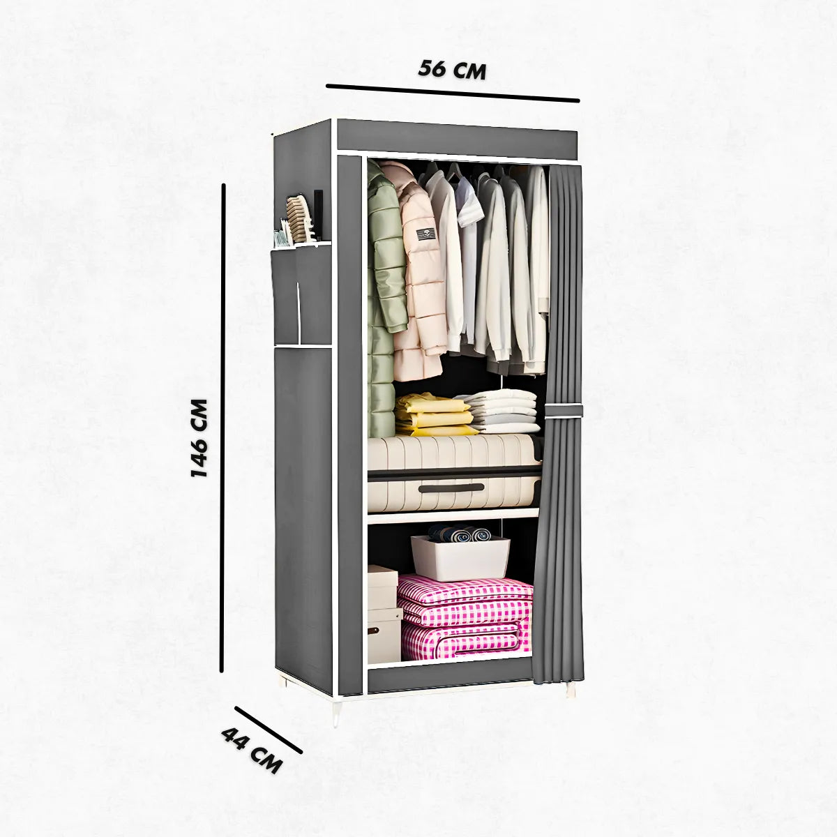 Guarda Roupa Closet Dobrável Organizador com Capa de Tecido