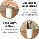 Conjunto de Acessório para Banheiro Preto Bambu 6 Peças