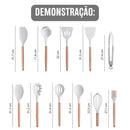 Conjunto de Utensílios de Cozinha Completo Cinza - 19 peças