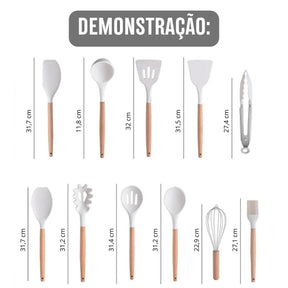 Conjunto de Utensílios de Cozinha Completo Cinza - 19 peças