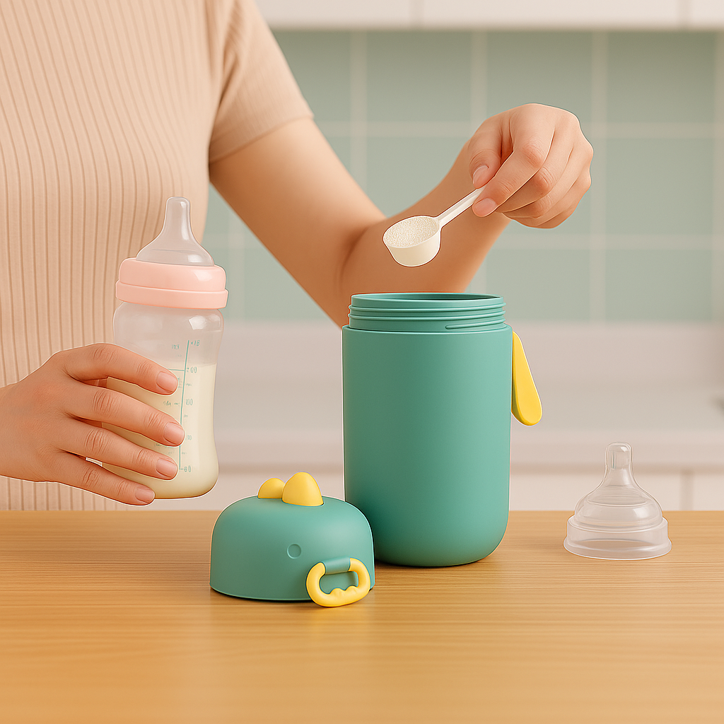 Pote Dosador de Leite em Pó Infantil com Colher Medidora Ver
