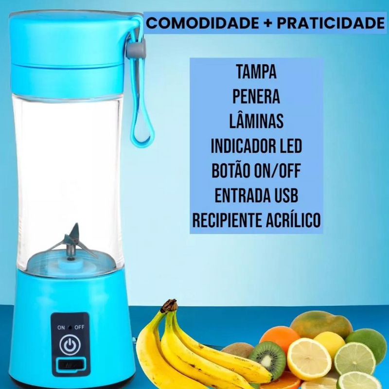 Mini Liquidificador Portátil Recarregável Bivolt